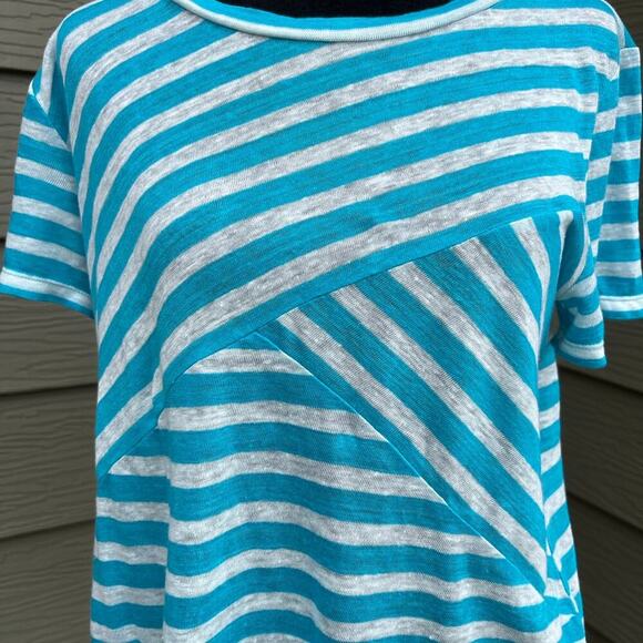J.Crew T-shirt with horizontal and diagonal stripes short sleeve, women's size S - Picture 1 of 4